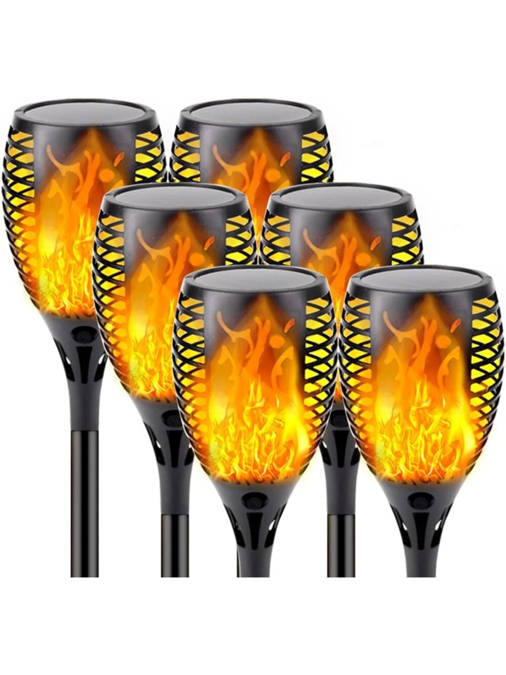 Larger Solar Torch Lights with Flickering Flame - Outdoor Garden Decor
